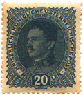 Effige di Carlo I. Francobollo emesso nel 1917.