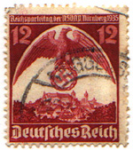 3° Congresso nazional-socialista a Norimberga. Francobollo emesso nel 1935