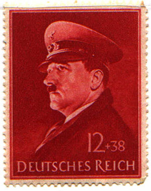 52° compleanno di Adolf Hitler. Francobollo della Germania emesso nel 1941.