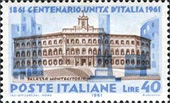 Palazzo Montecitorio, a Roma. Emesso nel 1961