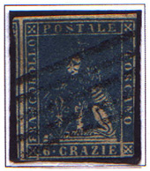 Marzocco coronato del Granducato di Toscana. Francobollo emesso nel 1857.