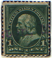 Francobolli con l'effige di B.Franklin. Emesso nel 1898.