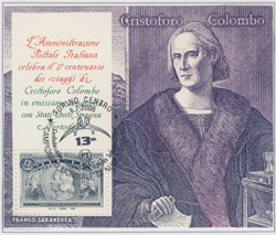 5 centenario della scoperta dell'America. Emesso nel 1992.
