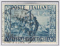 5 centenario della nascita di Colombo. Emesso nel 1951.